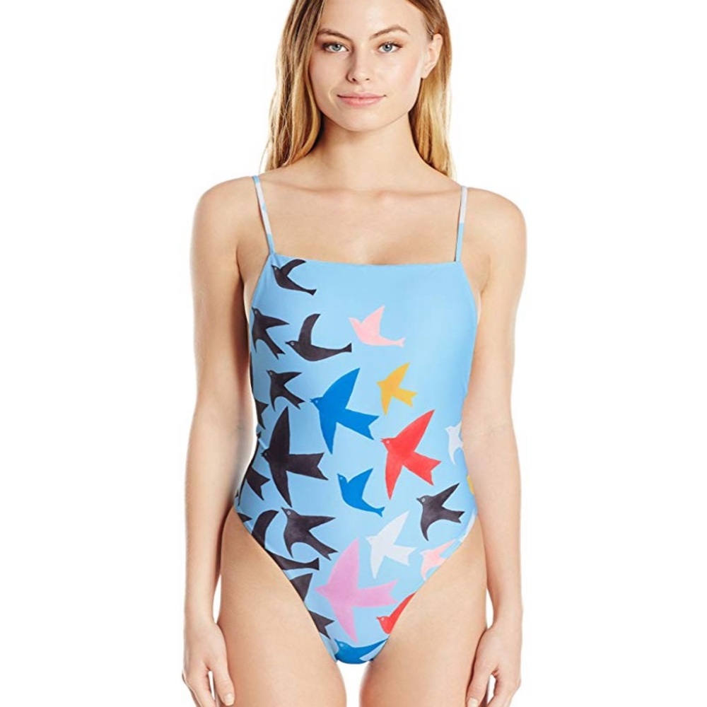 mara hoffman // sky blue bird high cut one piece - Picture 5 of 6